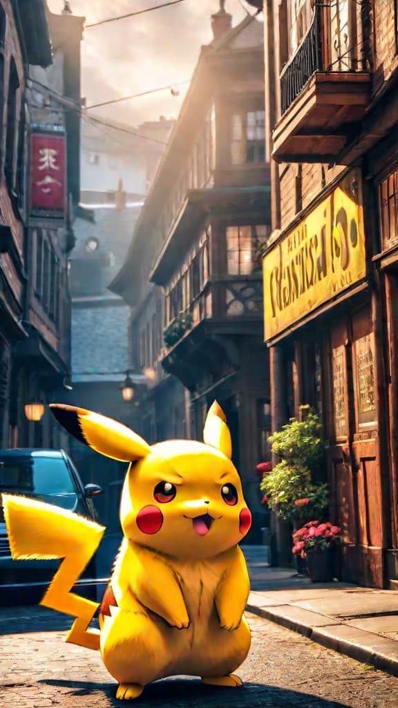  pikachu refusing to enter his pokéball, showcasing his rebellious spirit, anime art, pokémon hyperrealistic, full body, detailed clothing, highly detailed, cinematic lighting, stunningly beautiful, intricate, sharp focus, f/1. 8, 85mm, (centered image composition), (professionally color graded), ((bright soft diffused light)), volumetric fog, trending on instagram, trending on tumblr, HDR 4K, 8K