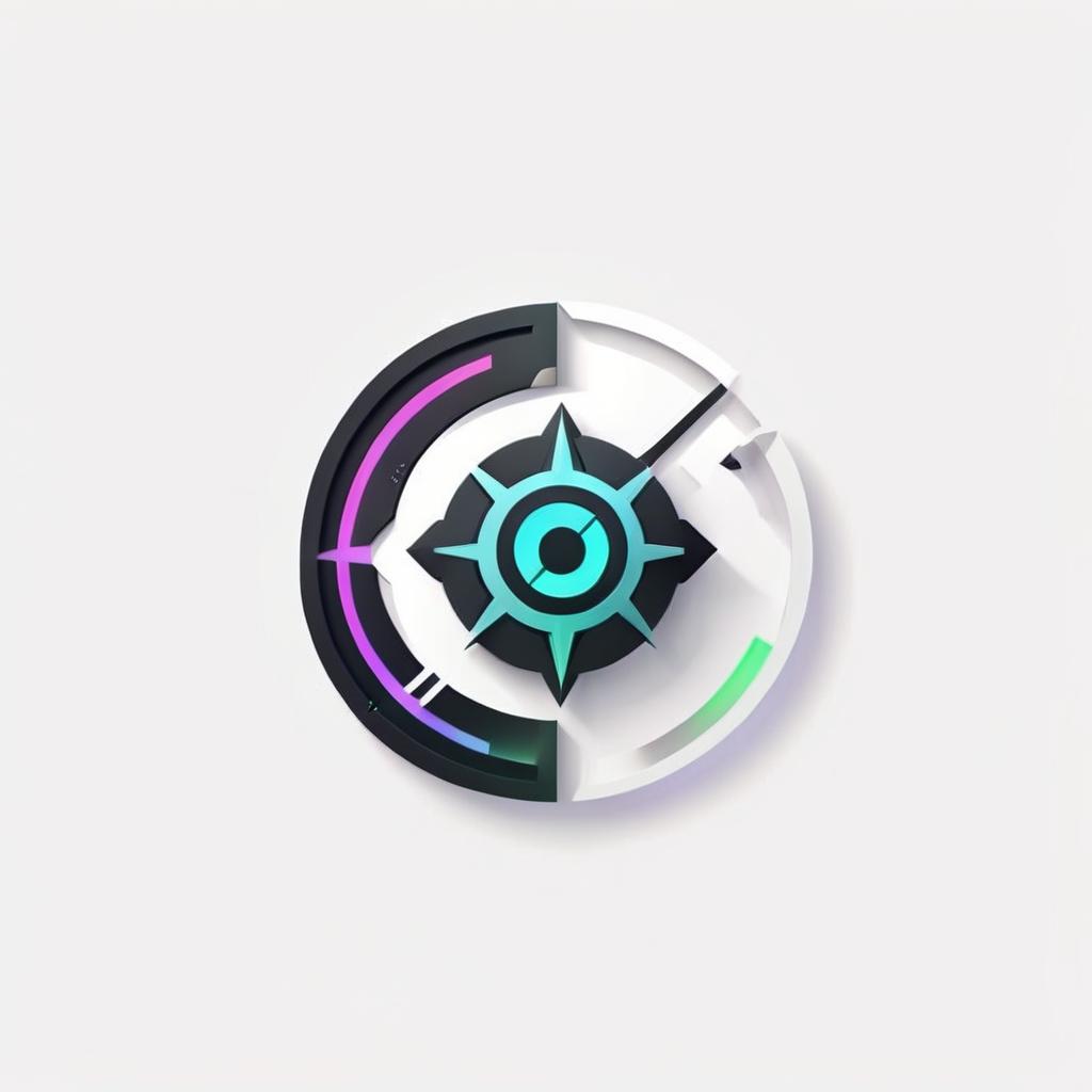  logo aelita, (logo), advanced, high tech, sleek, sci fi, abstract, digital elements, metallic, neon colors, progressive