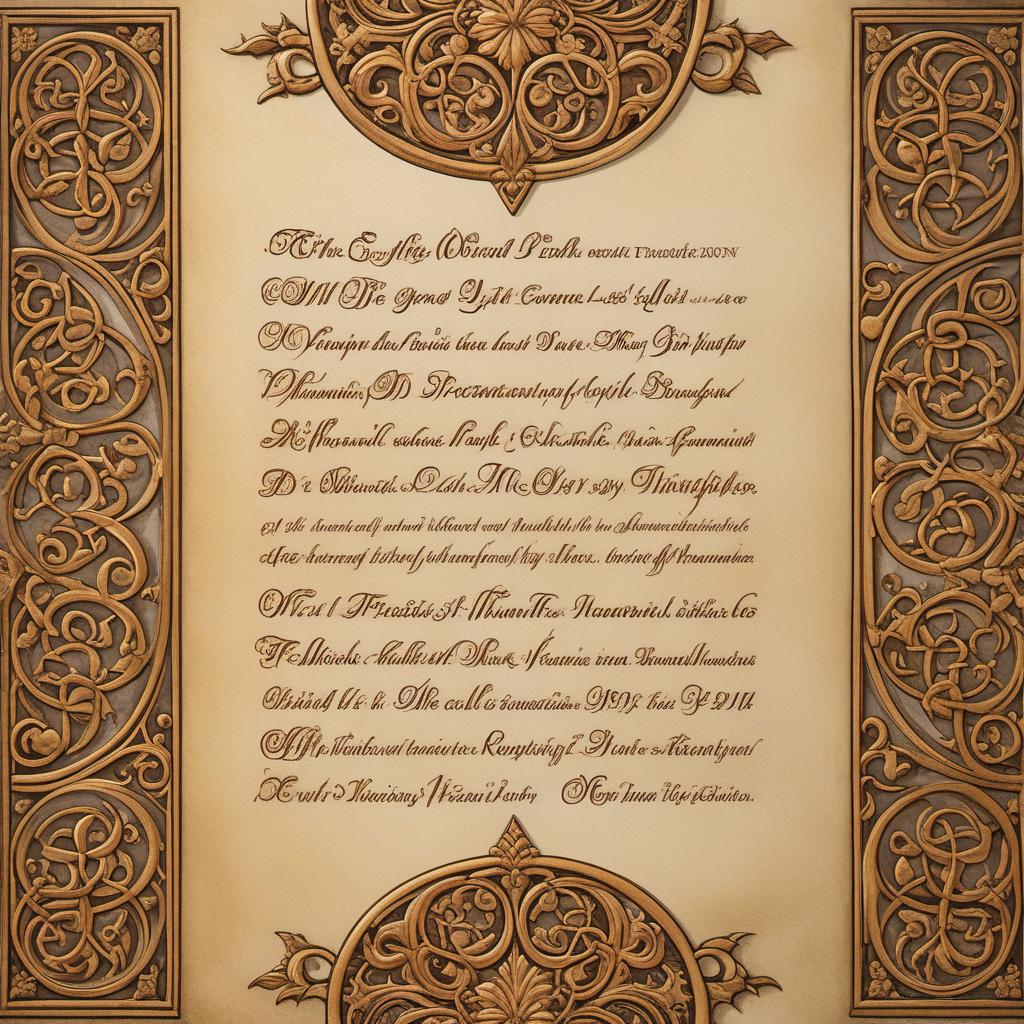  The word 'Sacramento' written in intricate Old English calligraphy style. The text should look elegant and detailed, with decorative elements typical of renaissance manuscript art. The background should be a parchment texture to give it an authentic, old-world feel. hyperrealistic, full body, detailed clothing, highly detailed, cinematic lighting, stunningly beautiful, intricate, sharp focus, f/1. 8, 85mm, (centered image composition), (professionally color graded), ((bright soft diffused light)), volumetric fog, trending on instagram, trending on tumblr, HDR 4K, 8K