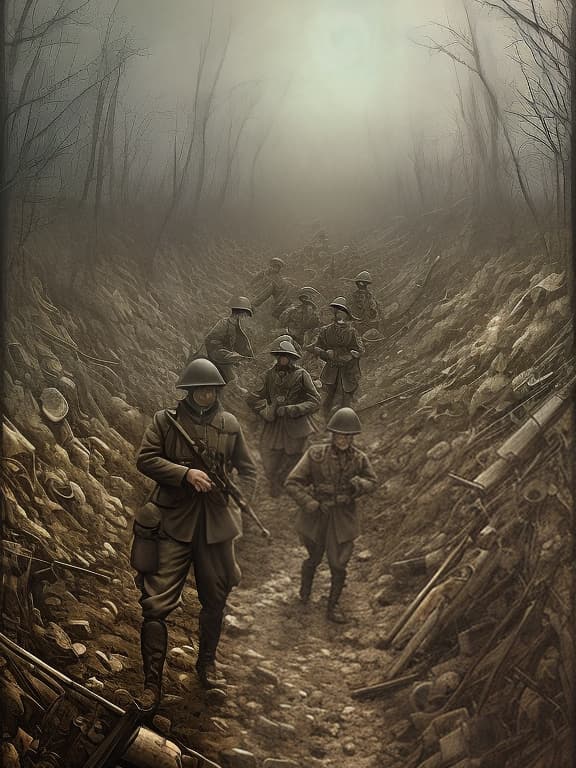 dvarchmodern a world war 1 trench, dark , creepy , blood , monsters , by jason engle , carlos huante , charlie bowater , simon lee , brom