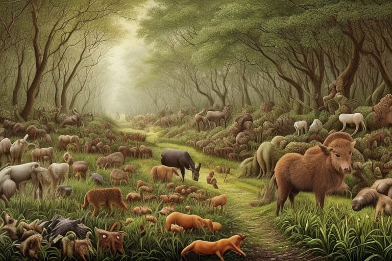  Beautiful forest filed with lodes of animals and creatures