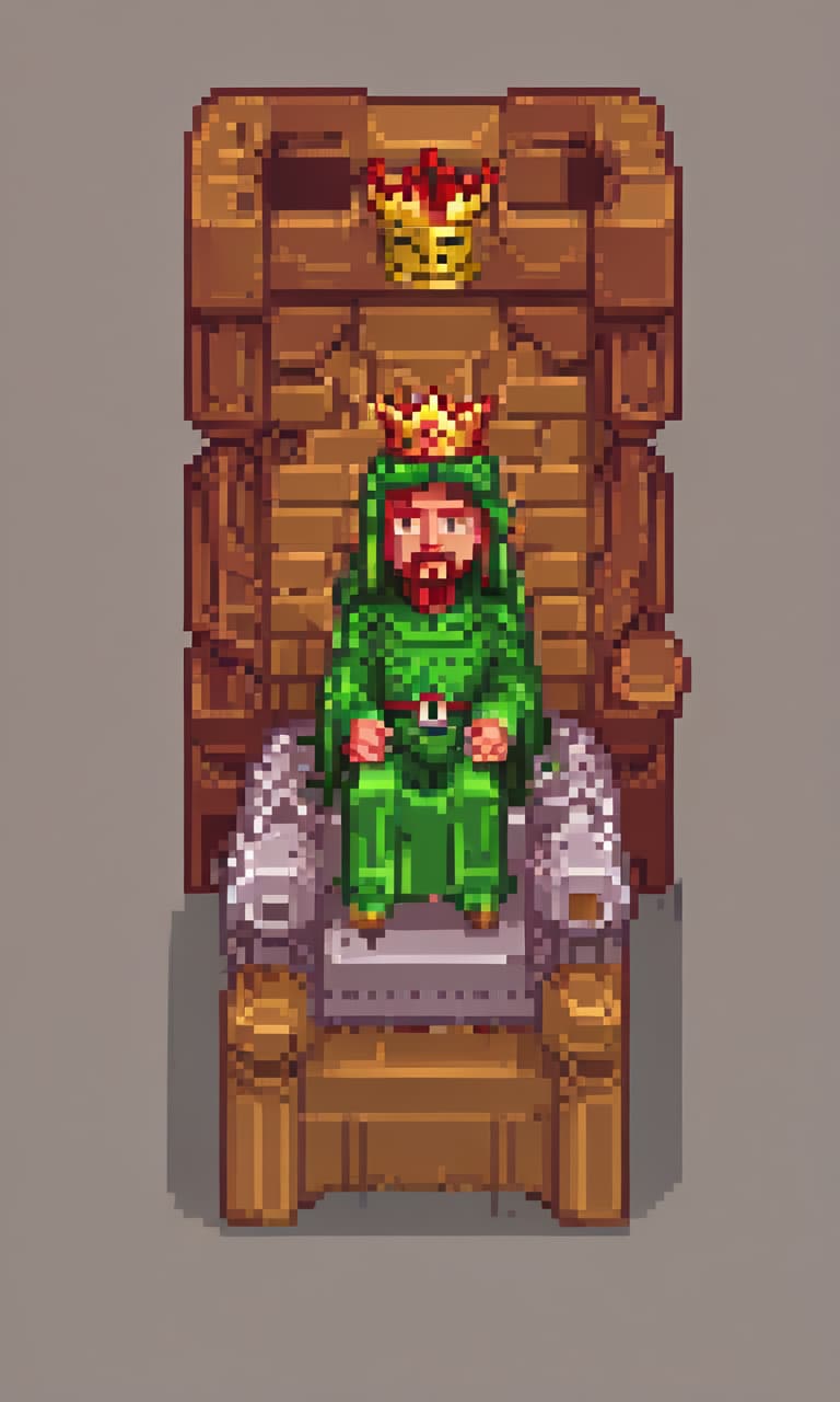  pixel art make a pixel throne image front view . low res, blocky, pixel art style, 8 bit graphics