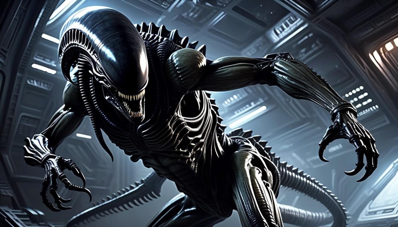  xenomorph, monster, space, realism, horror, bio, mechanics, ancient egypt