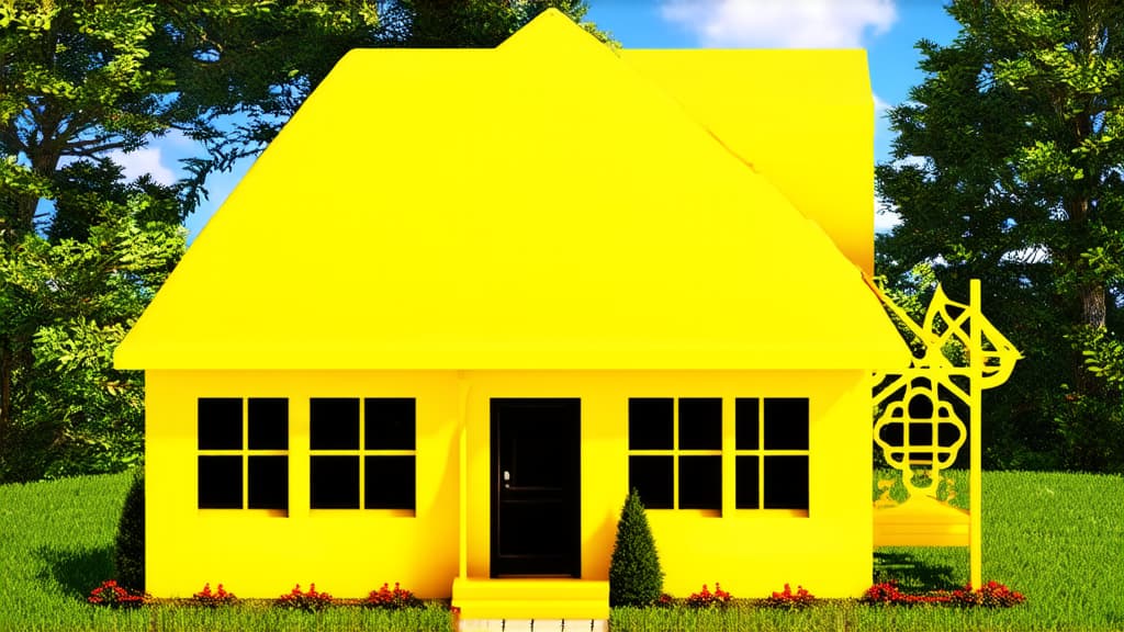  yellow house on yellow background ar 16:9 {prompt}, maximum details