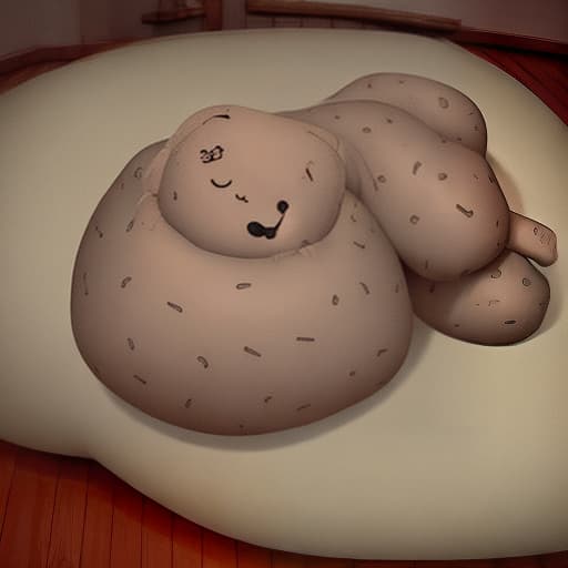  Cute potato lounging on its side covered in tattoos