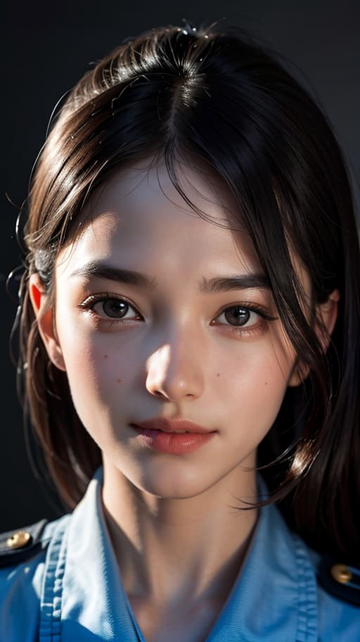  Best quality, masterpiece, ultra high res, (photorealistic:1.4), raw photo, (detail face:1.3), (realistic skin), deep shadow, dramatic lighting, cute, black hair, hair clip, , innocent, face, clear skin, lovely smile, narrow eyes, cute, , , , uniform, uniform, uniform, skin, deep shadow, dramatic lighting, portrait, portrait size, unedited, symmetrical balance