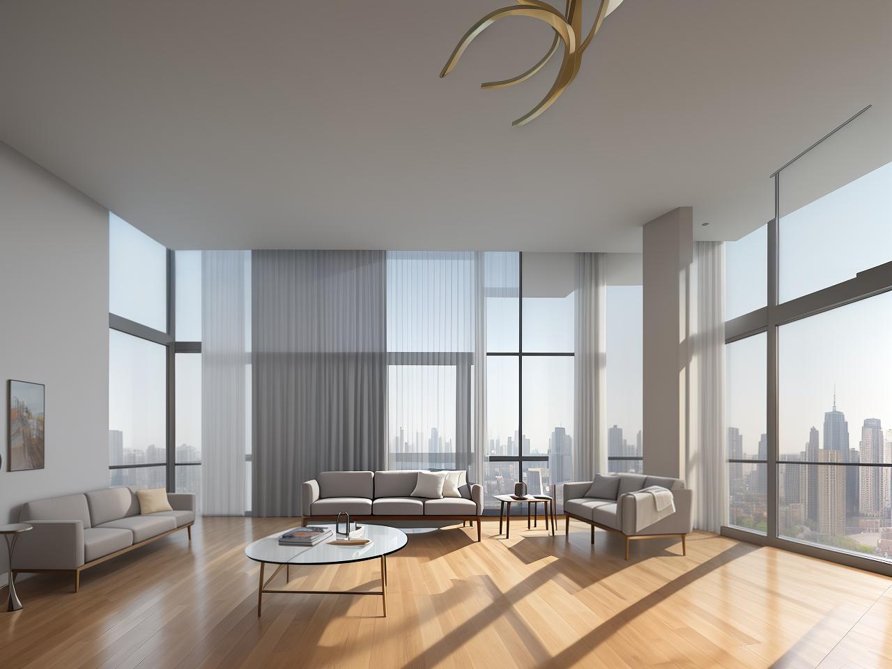  masterpiece, best quality, best quality, masterpiece, 8k resolution,high resolution concept art of an apartment living room with floor to ceiling windows and modern furniture