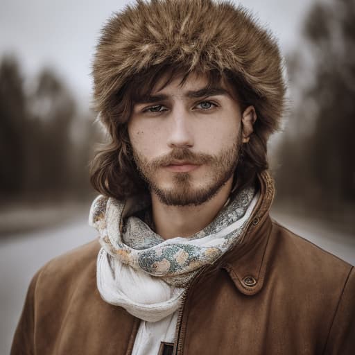 portrait+ style Russian queer blogger brunette hunk dude face