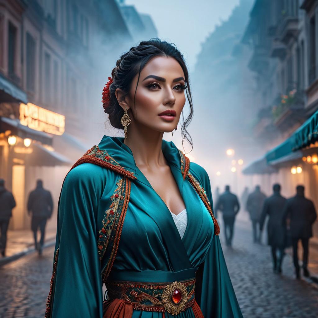  فتاة سعيدة hyperrealistic, full body, detailed clothing, highly detailed, cinematic lighting, stunningly beautiful, intricate, sharp focus, f/1. 8, 85mm, (centered image composition), (professionally color graded), ((bright soft diffused light)), volumetric fog, trending on instagram, trending on tumblr, HDR 4K, 8K