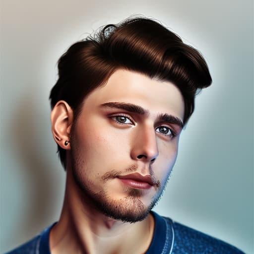 portrait+ style Russian queer blogger brunette hunk dude face