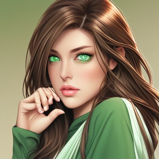  Women with green eyes brown hair