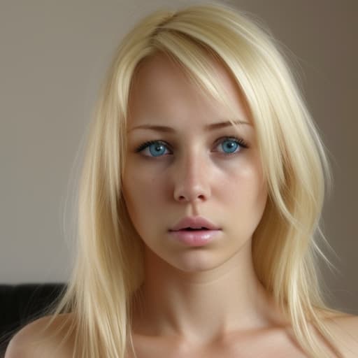  Blonde Woman sad naked realistic