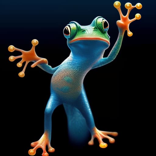 mdjrny-v4 style (a frog wearing blue jean), full body, ghibli style, anime, vibrant colors, hdr, enhance, ((plain black background)), masterpiece, highly detailed, 4k, hq, separate colors, bright colors