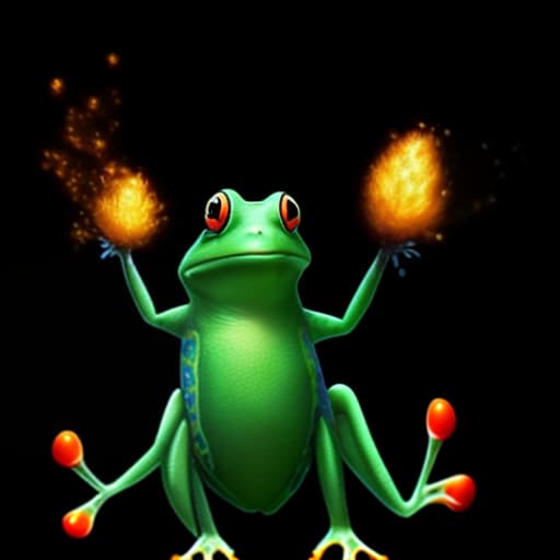 mdjrny-v4 style (a frog wearing blue jean), full body, ghibli style, anime, vibrant colors, hdr, enhance, ((plain black background)), masterpiece, highly detailed, 4k, hq, separate colors, bright colors