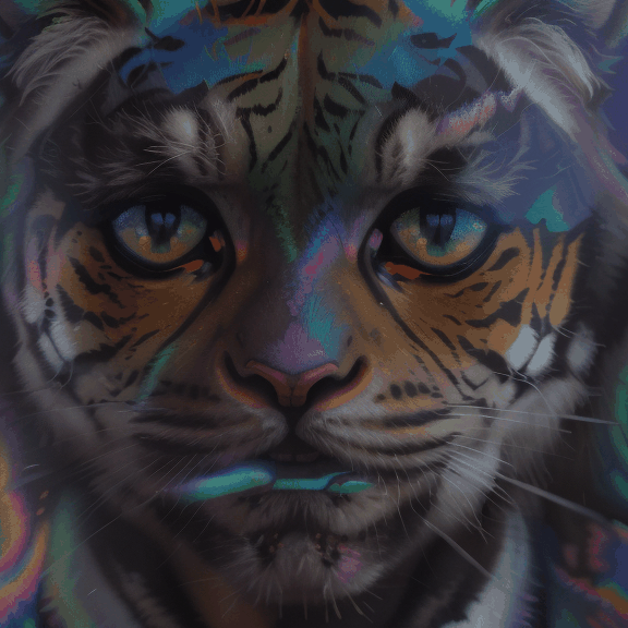 a painting of a tiger with clouds in the background, a detailed painting, by Dan Mumford, unsplash, psychedelic art, a painting of a cat, iridescent smoke, casey weldon, fractal cloud a painting of a jaguar with clouds in the background, a detailed painting, by Dan Mumford, unsplash, psychedelic art, a painting of a cat, iridescent smoke, casey weldon, fractal cloud  a painting of a deadly bear with clouds in the background, a detailed painting, by Dan Mumford, unsplash, psychedelic art, a painting of a cat, iridescent smoke, casey weldon, fractal cloud
