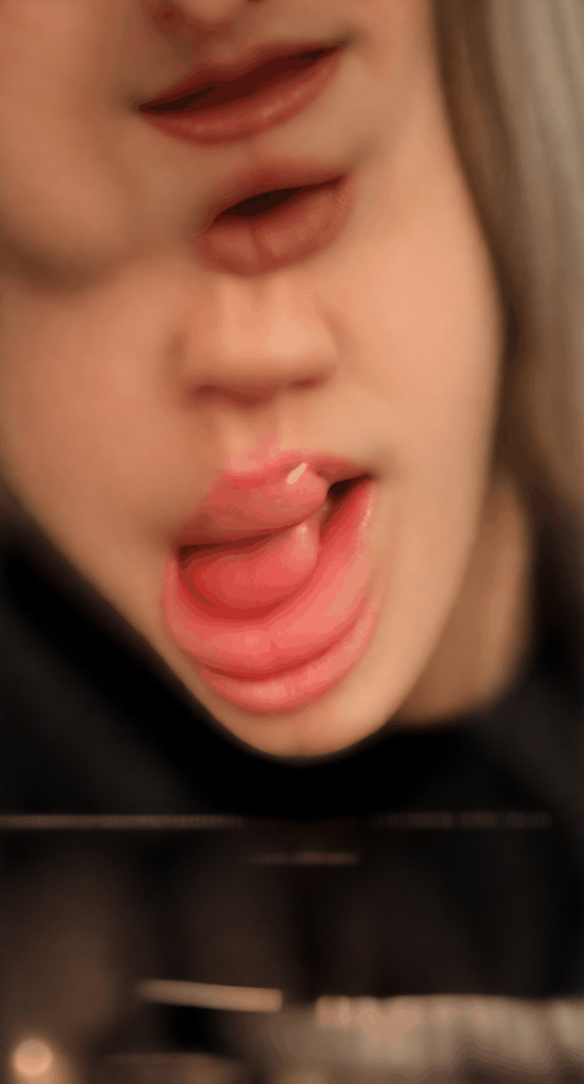 Girl moving her tongue