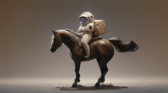 An astronaut riding a horse