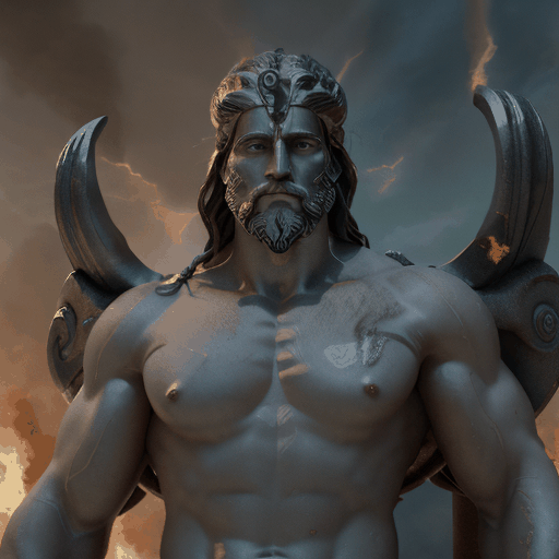 photorealism, Zeus appearing in a divine form as Hercules is taken by the flames, ethereal lighting, outdoor, Olympus setting