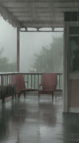 rain outside the porch