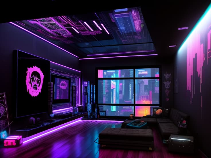  cyberpunk style living room