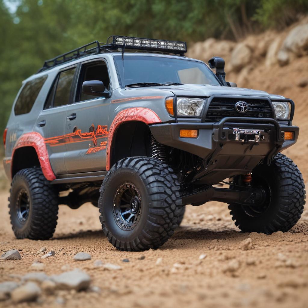 rc crawler Toyota 4runner and background mormon eye