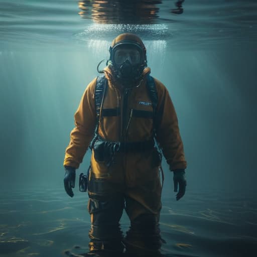 underwater hyperrealistic, full body, detailed clothing, highly detailed, cinematic lighting, stunningly beautiful, intricate, sharp focus, f/1. 8, 85mm, (centered image composition), (professionally color graded), ((bright soft diffused light)), volumetric fog, trending on instagram, trending on tumblr, HDR 4K, 8K