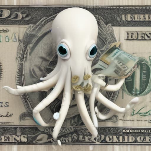 Squid holding money