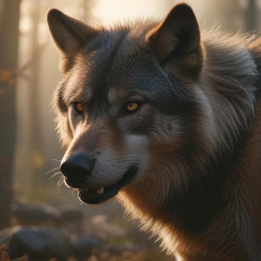 Show me an angry wolf's head with a sun in the background and runes alongside the sun and the wolf has an eyepatch. The whole thing has a viking aesthetic and is round like an emblem. hyperrealistic, full body, detailed clothing, highly detailed, cinematic lighting, stunningly beautiful, intricate, sharp focus, f/1. 8, 85mm, (centered image composition), (professionally color graded), ((bright soft diffused light)), volumetric fog, trending on instagram, trending on tumblr, HDR 4K, 8K