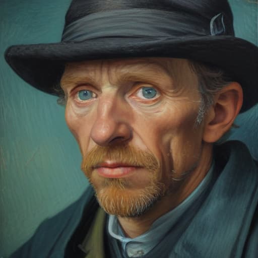 (Une personne mentalement instable ), oil painting, highly detailed, 4k, high quality, by Vincent Van Gogh