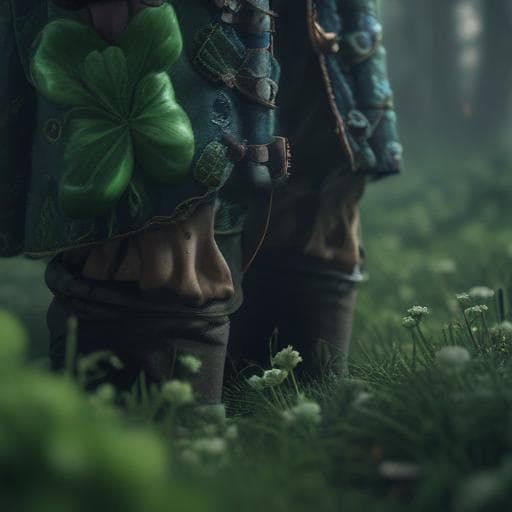 Clovers hyperrealistic, full body, detailed clothing, highly detailed, cinematic lighting, stunningly beautiful, intricate, sharp focus, f/1. 8, 85mm, (centered image composition), (professionally color graded), ((bright soft diffused light)), volumetric fog, trending on instagram, trending on tumblr, HDR 4K, 8K