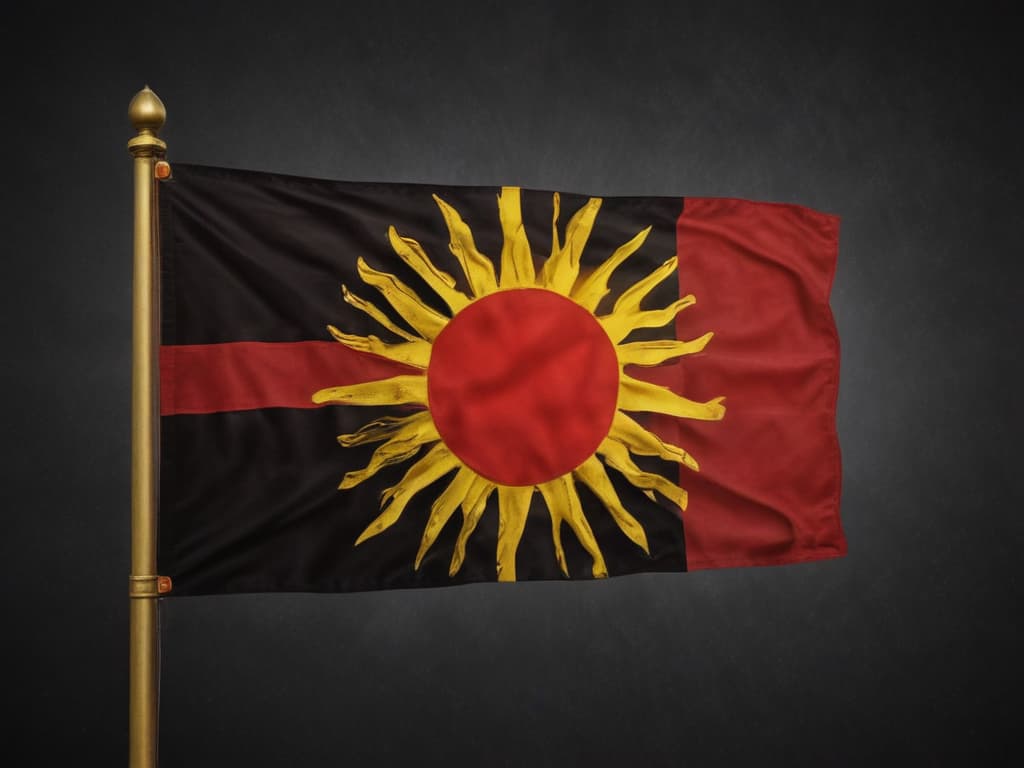 flag:((black:earth),(red:blood),(golden:sun))