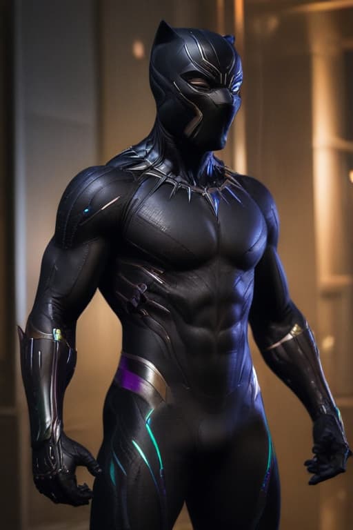 Black panther suit infused with RGB lights