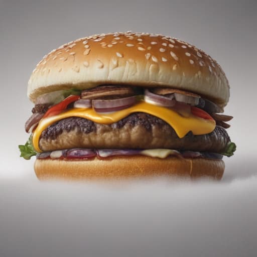 Mythic Cheeseburger hyperrealistic, full body, detailed clothing, highly detailed, cinematic lighting, stunningly beautiful, intricate, sharp focus, f/1. 8, 85mm, (centered image composition), (professionally color graded), ((bright soft diffused light)), volumetric fog, trending on instagram, trending on tumblr, HDR 4K, 8K