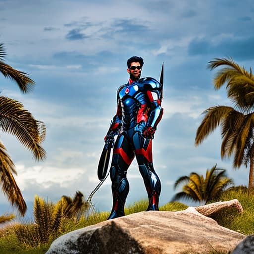  prabhas as a iron man Apply the Following Styles Electrifying Art hyperrealistic, full body, detailed clothing, highly detailed, cinematic lighting, stunningly beautiful, intricate, sharp focus, f/1. 8, 85mm, (centered image composition), (professionally color graded), ((bright soft diffused light)), volumetric fog, trending on instagram, trending on tumblr, HDR 4K, 8K