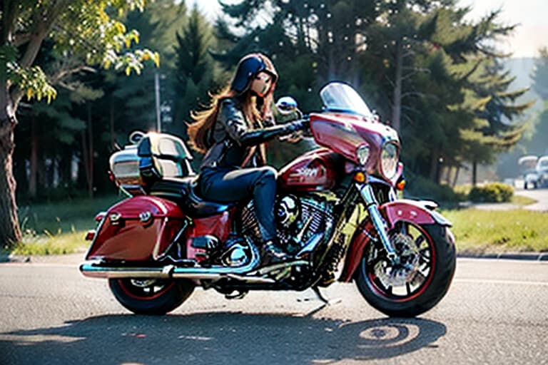  Candy red Indian Roadmaster motorcycle, with a gradient of yellow from bottom to top hyperrealistic, full body, detailed clothing, highly detailed, cinematic lighting, stunningly beautiful, intricate, sharp focus, f/1. 8, 85mm, (centered image composition), (professionally color graded), ((bright soft diffused light)), volumetric fog, trending on instagram, trending on tumblr, HDR 4K, 8K