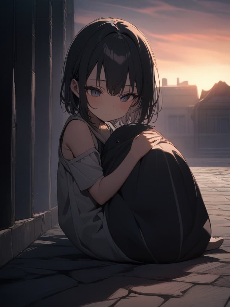  Gles, black hair, id, sunset, ren, infant body, shot, , , and s, s, and eyes are dead, dark prison, dark stone pavement room, gles. , inserted into , is inserted into , face is applied to , masterpiece, best quality,8k,ultra detailed,high resolution,an extremely delicate and beautiful,hyper detail