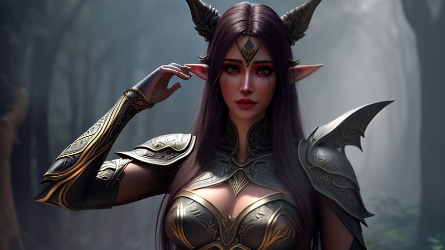  Realistic features of a basic dark fantasy character for 3D v4 q2 Elf, Sun Elf, skin with golden hue, sharp ears, beautiful girl, unique tattoos, light complexion Style Luis Royo., (3d render:1.25), realistic, dark, epic, (detailed:1.22), textured hyperrealistic, full body, detailed clothing, highly detailed, cinematic lighting, stunningly beautiful, intricate, sharp focus, f/1. 8, 85mm, (centered image composition), (professionally color graded), ((bright soft diffused light)), volumetric fog, trending on instagram, trending on tumblr, HDR 4K, 8K