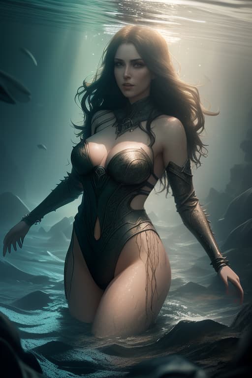  A young, attractive girl is drowning. Underwater. Rays of sunlight pierce through the water. Close up., dark , creepy , blood , monsters , by Jason Engle , Carlos Huante , Charlie Bowater , Simon Lee , Brom hyperrealistic, full body, detailed clothing, highly detailed, cinematic lighting, stunningly beautiful, intricate, sharp focus, f/1. 8, 85mm, (centered image composition), (professionally color graded), ((bright soft diffused light)), volumetric fog, trending on instagram, trending on tumblr, HDR 4K, 8K