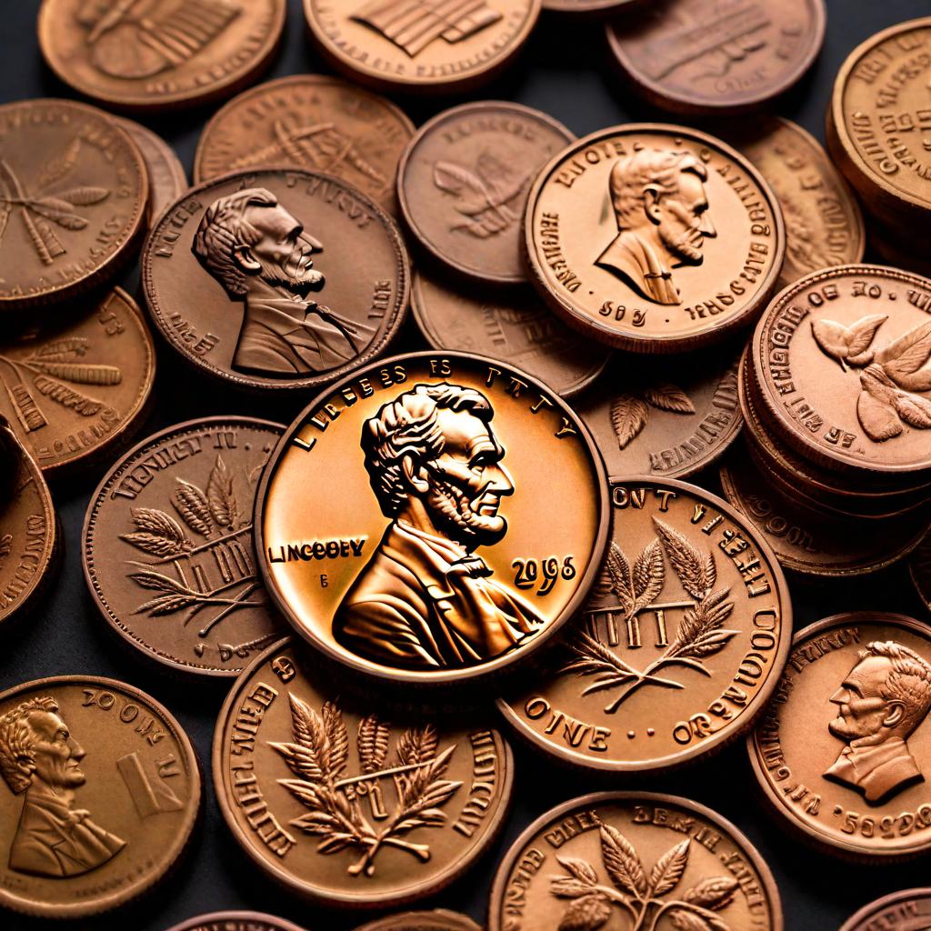  An image showcasing examples of valuable error coins of Lincoln Wheat cent. hyperrealistic, full body, detailed clothing, highly detailed, cinematic lighting, stunningly beautiful, intricate, sharp focus, f/1. 8, 85mm, (centered image composition), (professionally color graded), ((bright soft diffused light)), volumetric fog, trending on instagram, trending on tumblr, HDR 4K, 8K