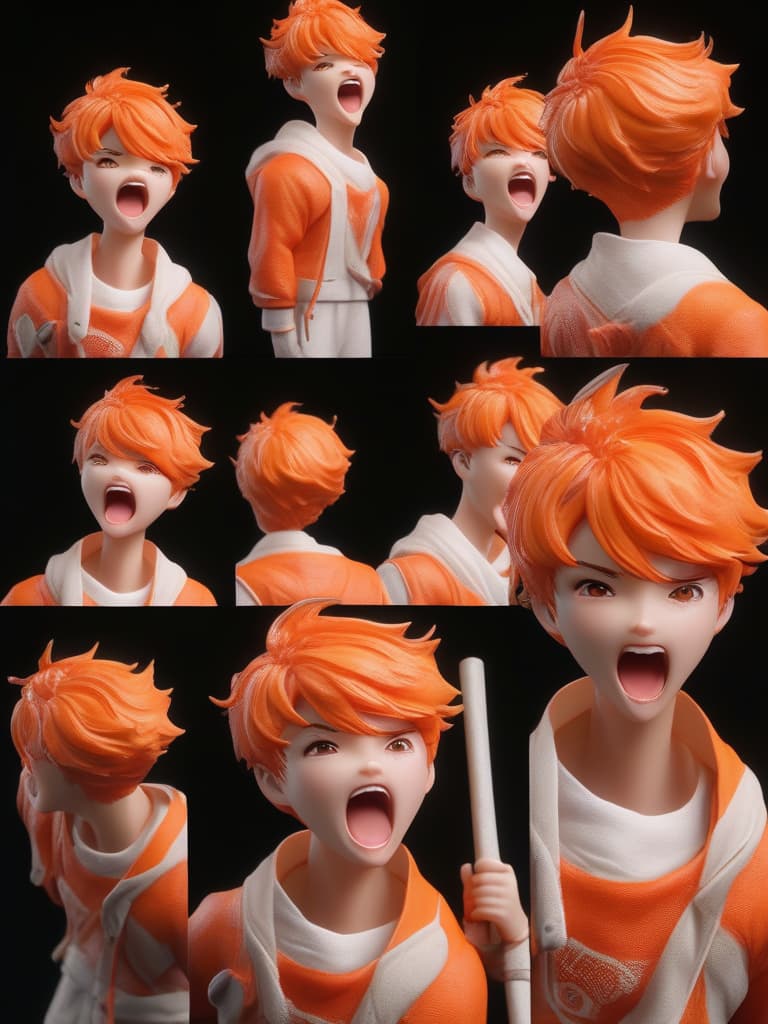  orange messy short hair boy、ultra detailed very narrow eyes、wide opened mouth stick tongue out、BREAK、white costume、BREAK、black background、💩、💩、💩、💩、💩、, masterpiece, best quality,8k,ultra detailed,high resolution,an extremely delicate and beautiful,hyper detail hyperrealistic, full body, detailed clothing, highly detailed, cinematic lighting, stunningly beautiful, intricate, sharp focus, f/1. 8, 85mm, (centered image composition), (professionally color graded), ((bright soft diffused light)), volumetric fog, trending on instagram, trending on tumblr, HDR 4K, 8K