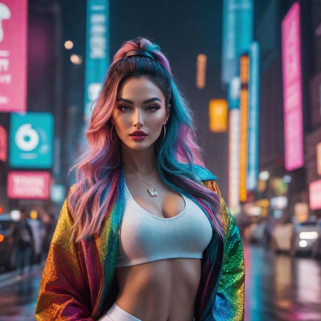  A colorful and vibrant image representing the concept of 'inspiration' for a TikTok video post. hyperrealistic, full body, detailed clothing, highly detailed, cinematic lighting, stunningly beautiful, intricate, sharp focus, f/1. 8, 85mm, (centered image composition), (professionally color graded), ((bright soft diffused light)), volumetric fog, trending on instagram, trending on tumblr, HDR 4K, 8K