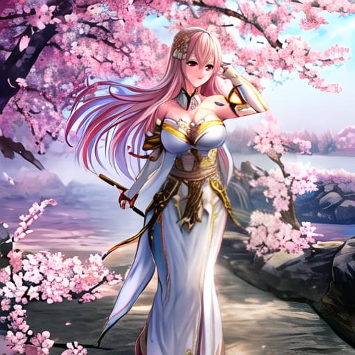  sakura hyperrealistic, full body, detailed clothing, highly detailed, cinematic lighting, stunningly beautiful, intricate, sharp focus, f/1. 8, 85mm, (centered image composition), (professionally color graded), ((bright soft diffused light)), volumetric fog, trending on instagram, trending on tumblr, HDR 4K, 8K