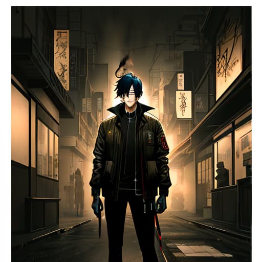  Surrealism digital art, anime art, a tired guy in a bomber jacket smokes a cigarette looking at the camera, holding a pistol, against the background of anarchy and shooting on a night street, flames, acrylic painting, dark, mysterious, haunting, dramatic, high detailed, double exposure, multi layers, post processing, masterpiece, simple, clean, elegant, by Michael Kenna, Hiroshi Sugimoto, Fan Ho, Harry Callahan, Saul Leiter hyperrealistic, full body, detailed clothing, highly detailed, cinematic lighting, stunningly beautiful, intricate, sharp focus, f/1. 8, 85mm, (centered image composition), (professionally color graded), ((bright soft diffused light)), volumetric fog, trending on instagram, trending on tumblr, HDR 4K, 8K