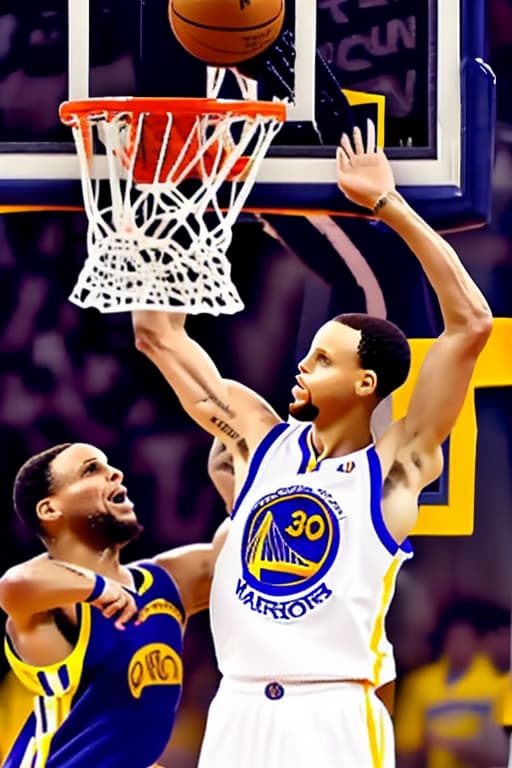 wa-vy style Steph curry dunking on shack if O’Neal