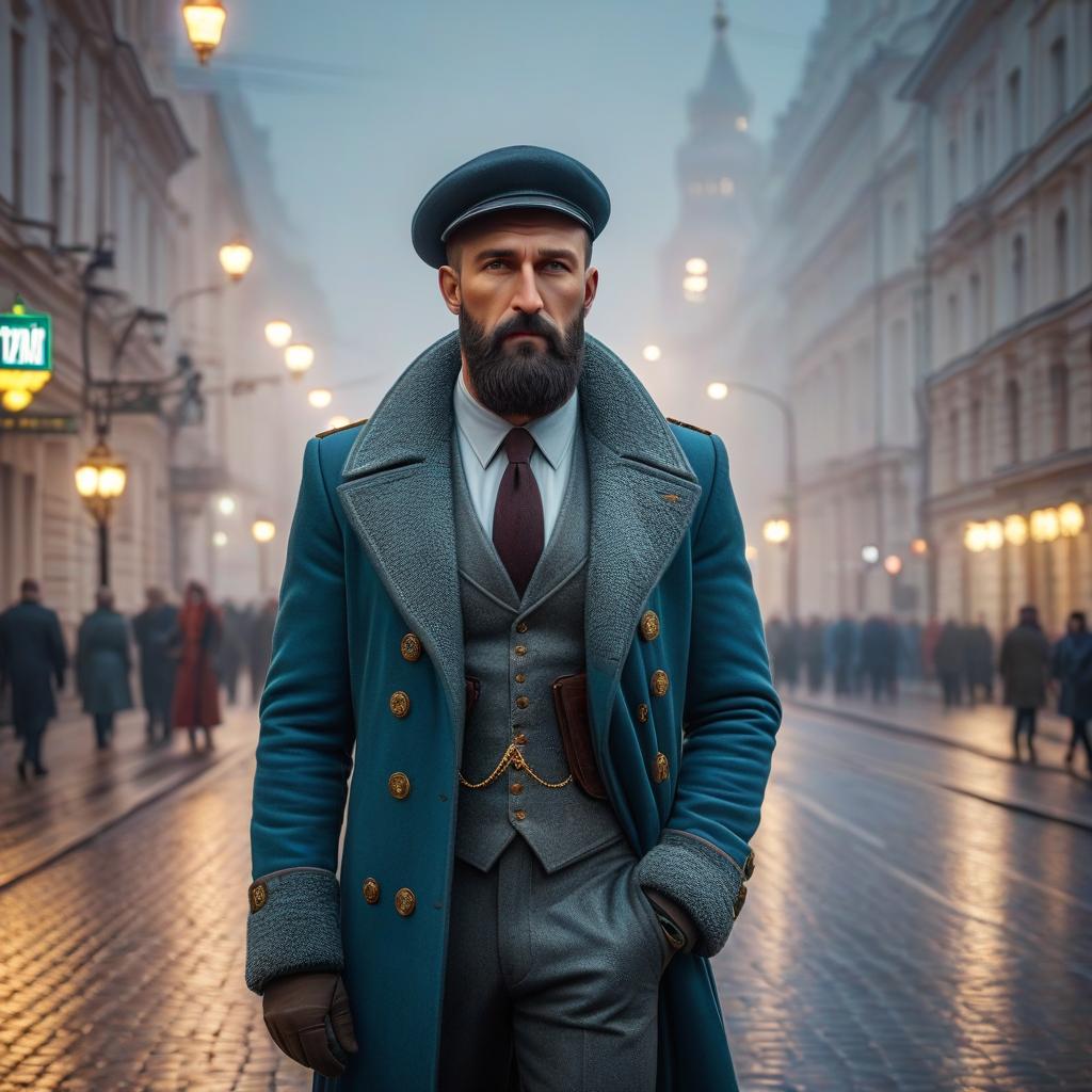  Streets of Moscow near the square. hyperrealistic, full body, detailed clothing, highly detailed, cinematic lighting, stunningly beautiful, intricate, sharp focus, f/1. 8, 85mm, (centered image composition), (professionally color graded), ((bright soft diffused light)), volumetric fog, trending on instagram, trending on tumblr, HDR 4K, 8K