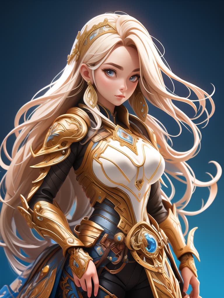  front view, , , photorealistic, raw photo, (1girl, looking at viewer), long hair, mechanical white armor, intricate armor, delicate blue filigree, intricate filigree, red metalic parts, detailed part, dynamic pose, detailed background, dynamic lighting,(textured skin:1.3)