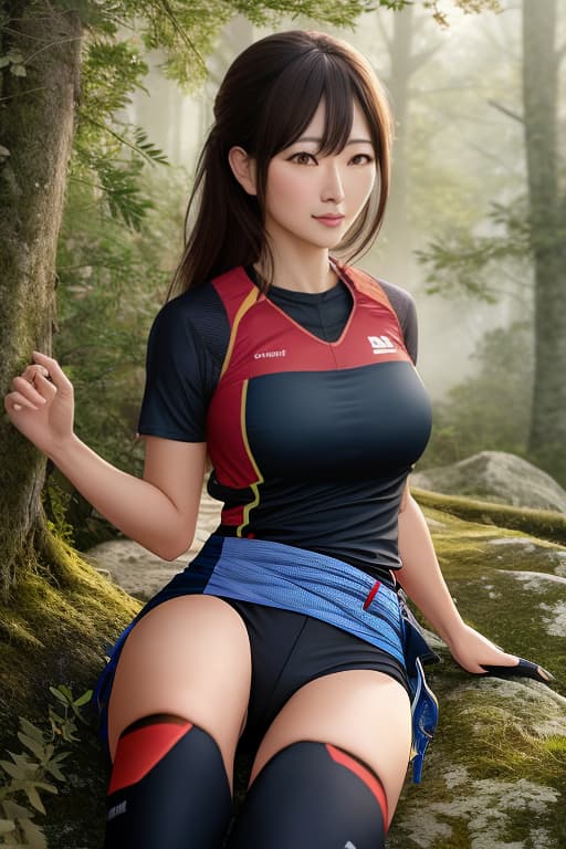  Maki Goto, trail running, Yarikan 100mile, hyperrealistic, full body, detailed clothing, highly detailed, cinematic lighting, stunningly beautiful, intricate, sharp focus, f/1. 8, 85mm, (centered image composition), (professionally color graded), ((bright soft diffused light)), volumetric fog, trending on instagram, trending on tumblr, HDR 4K, 8K