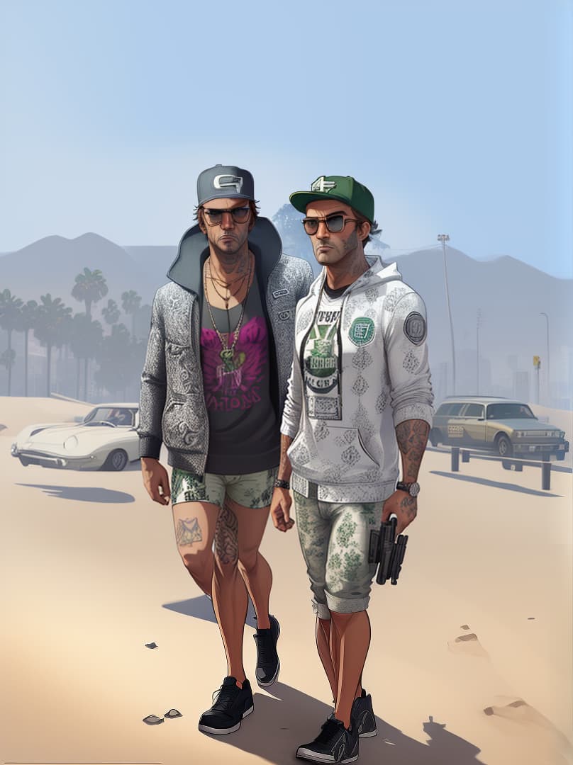  gtav style, (best quality), ((artwork-gta5 heavily stylized)), poster design, detailed, highly detailed, sunglasses, masterpiece, highres