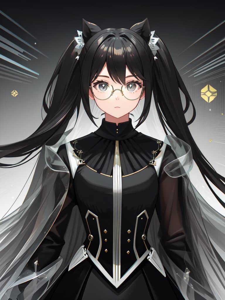  Stylish glasses girls, modern coordinates, ponytails, symmetry, masterpiece, best quality,8k,ultra detailed,high resolution,an extremely delicate and beautiful,hyper detail