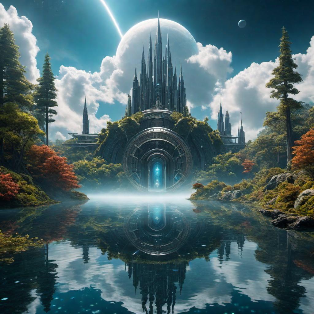  Outer space landscapes, Abstract geometric patterns, Surreal underwater scenes, Futuristic cityscapes, Magical forest realms, Steampunk-inspired inventions, Time-travel scenarios, Mythical creature encounters, Dystopian futurescapes, Celestial dreamscapes hyperrealistic, full body, detailed clothing, highly detailed, cinematic lighting, stunningly beautiful, intricate, sharp focus, f/1. 8, 85mm, (centered image composition), (professionally color graded), ((bright soft diffused light)), volumetric fog, trending on instagram, trending on tumblr, HDR 4K, 8K